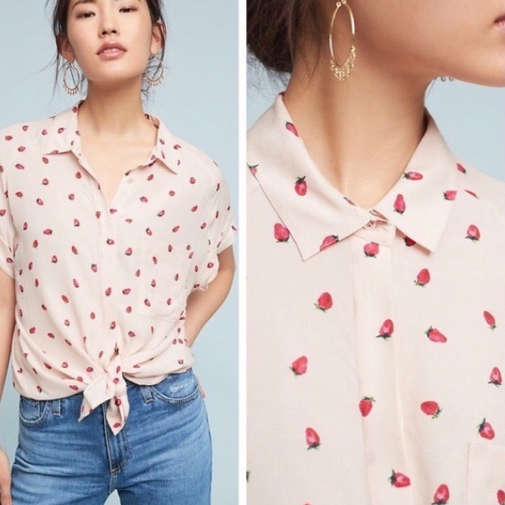 Rails Chase Pink Strawberry Button Down